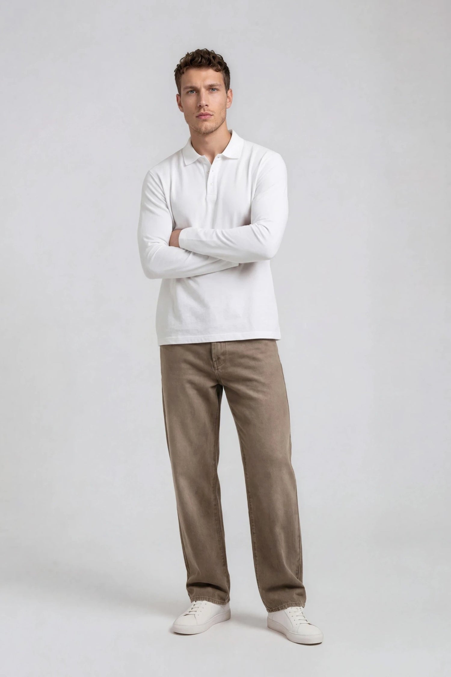 Performance Polo Langærmet, Hvid