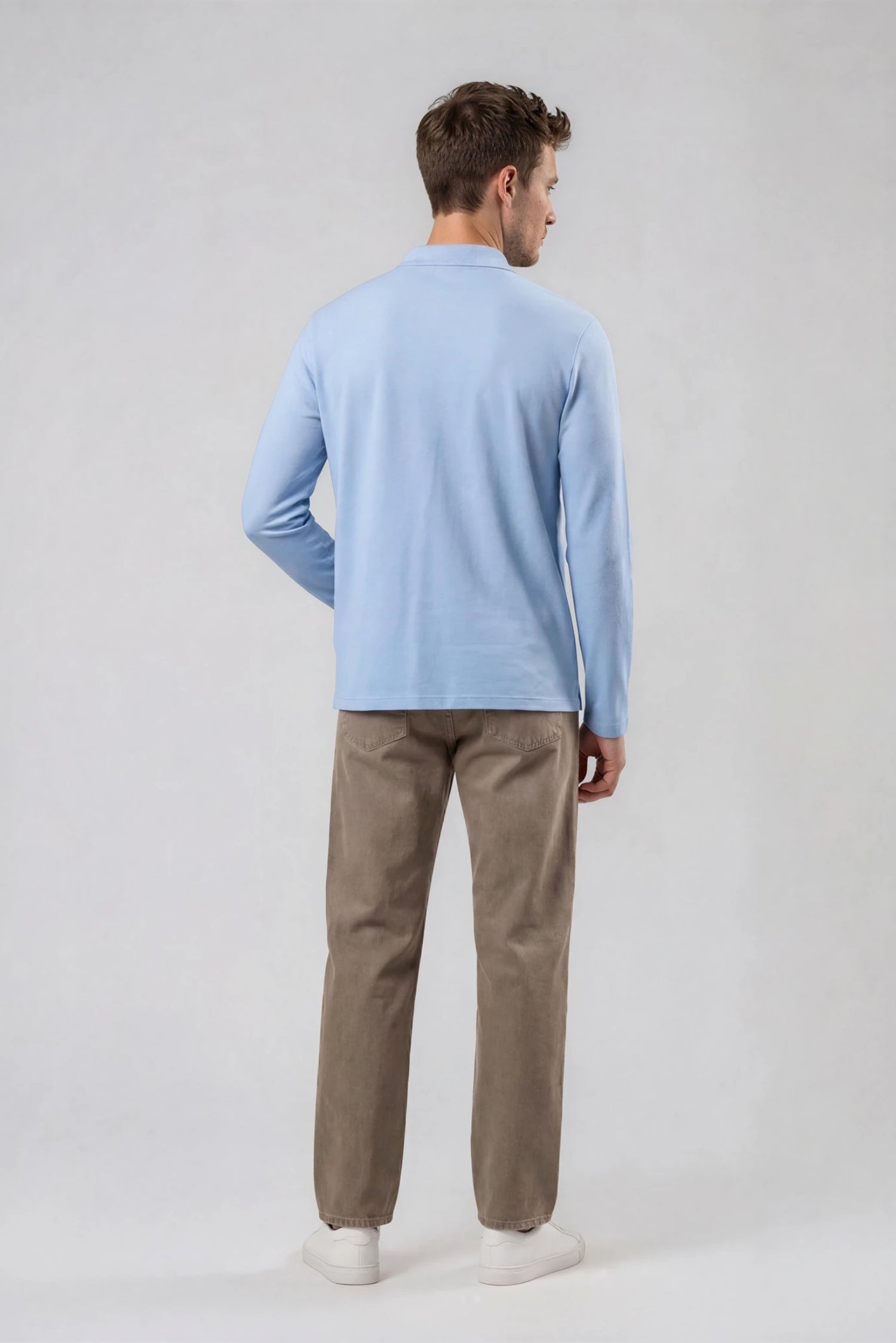 Performance Polo Langærmet, Sky Blue