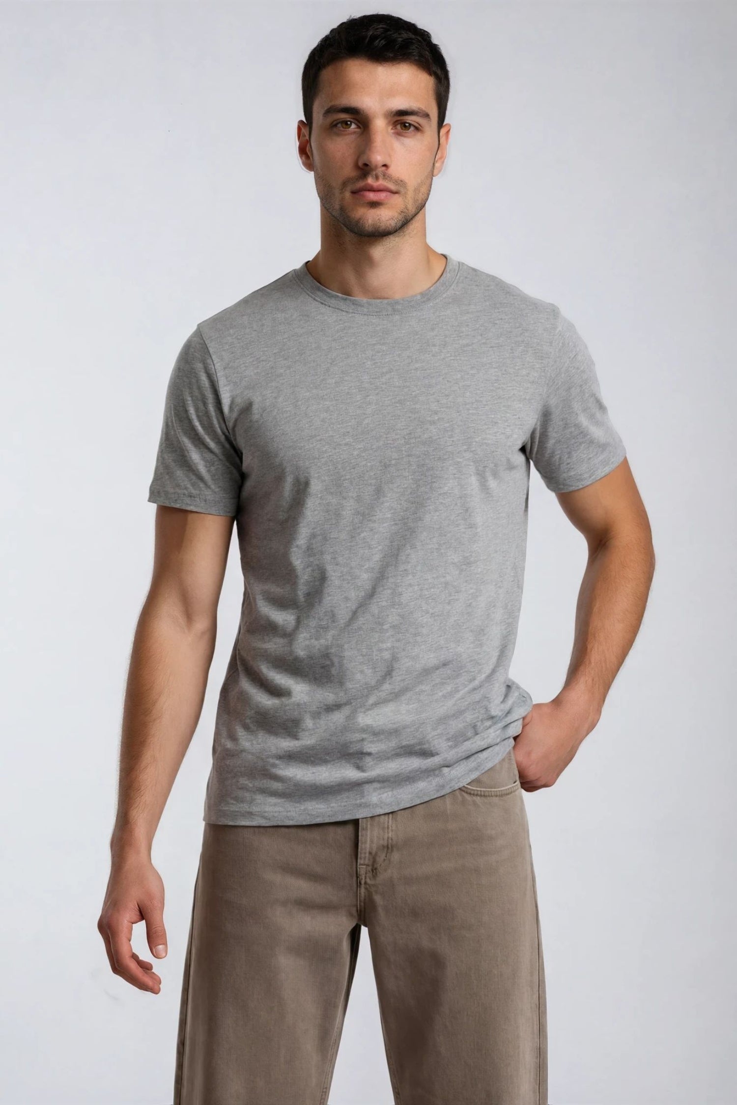 Organic Basic T-shirt, Lysegrå