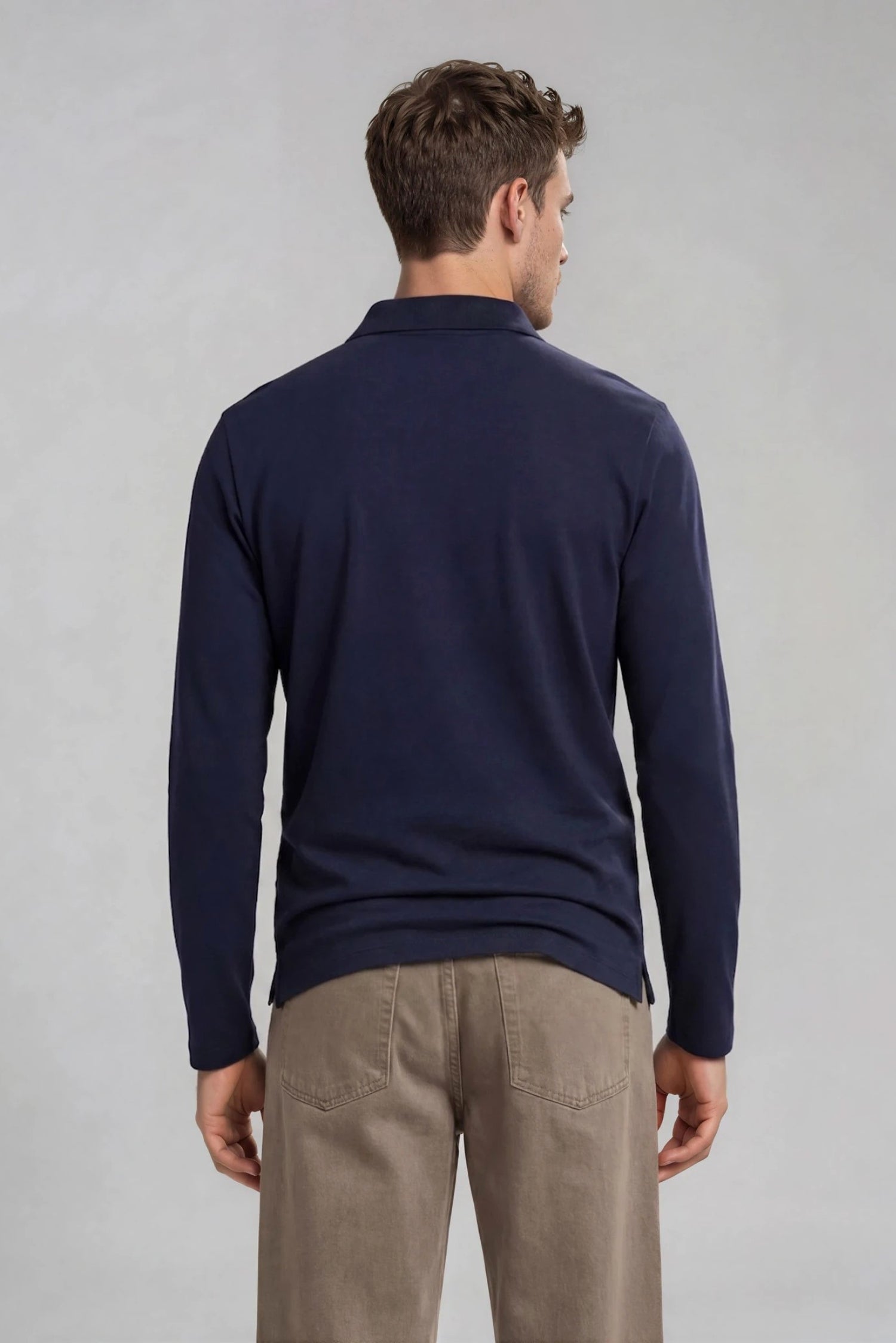 Performance Polo Langærmet, Navy Blue